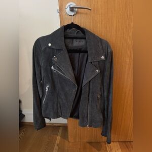 BLANKNYC Grey Suede Moto Jacket
